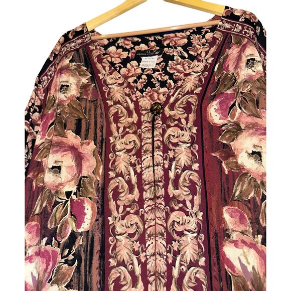 Vintage Carolre Little One Button Cardigan Boho Women's 22 Cottage Artsy Floral - Picture 2 of 8